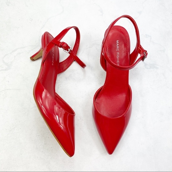 [Marc Fisher] Red Patent Pointy Toe Pumps